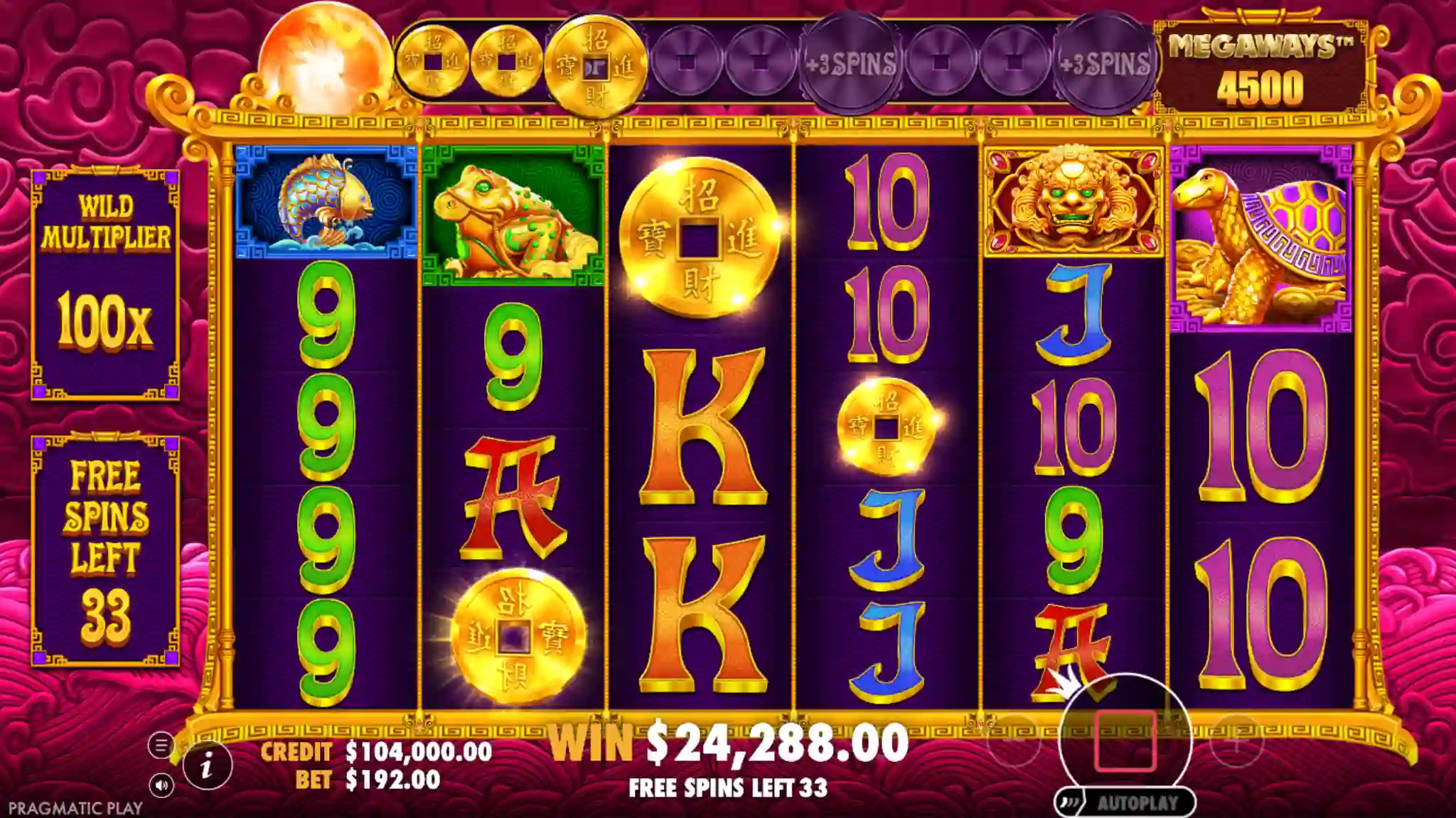 5 Lions Megaways 2 Level Up Coin — collecting coins upgrades Wild multiplier range during free spins